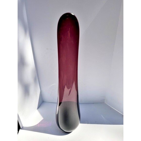 2 VTG Viking Glass Taperglow Amethyst  Candlestick Candleholder Purple 17.5" MCM - Picture 4 of 14